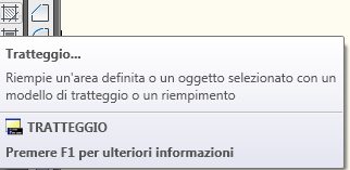 AutoCAD pulsante del tratteggio o retino