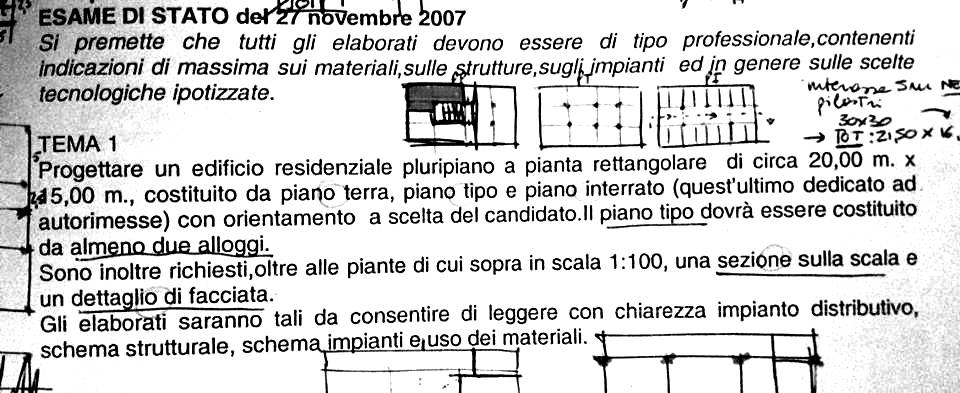 Esame di Stato Architettura Residenza a torre Firenze