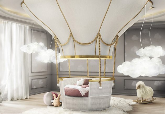 design per bambini letto mongolfiera