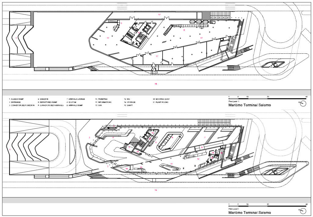 Stazione marittima di Salerno Zaha Hadid Architects pianta