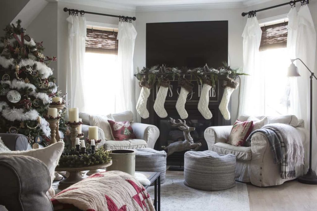 decorazioni natalizie camino