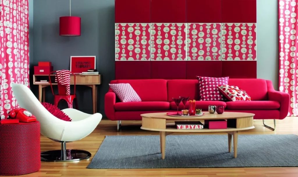 soggiorno colore rosso