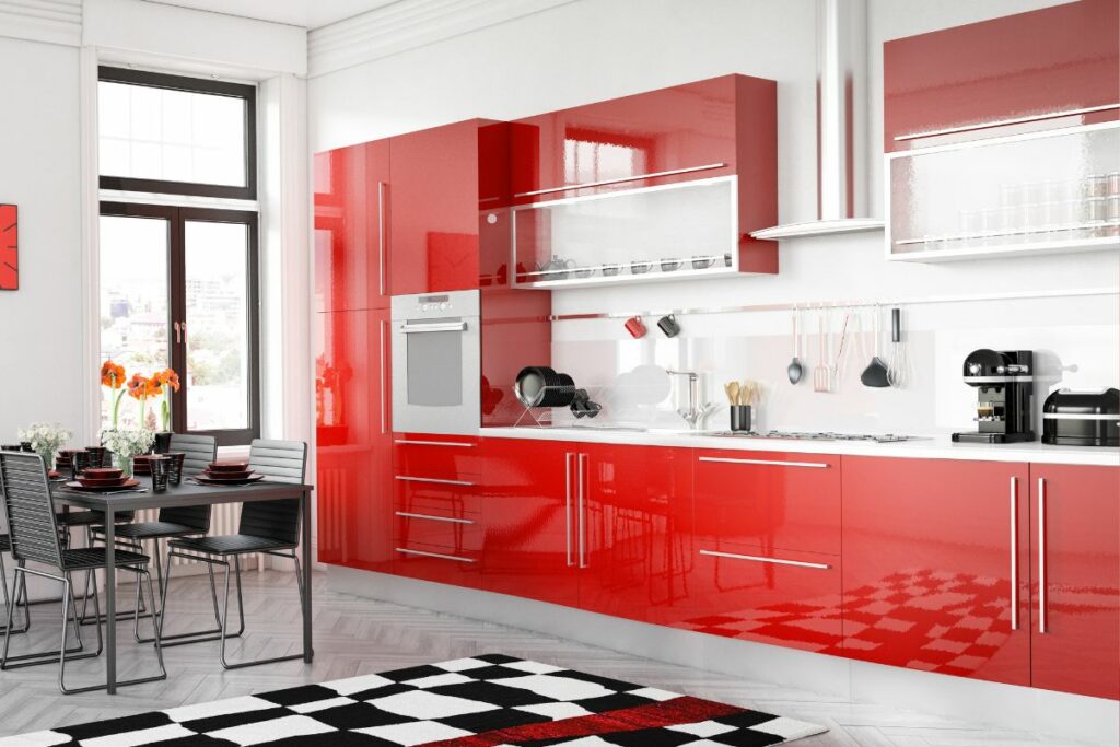 cucina colore rosso