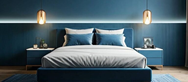 Camera da letto blu