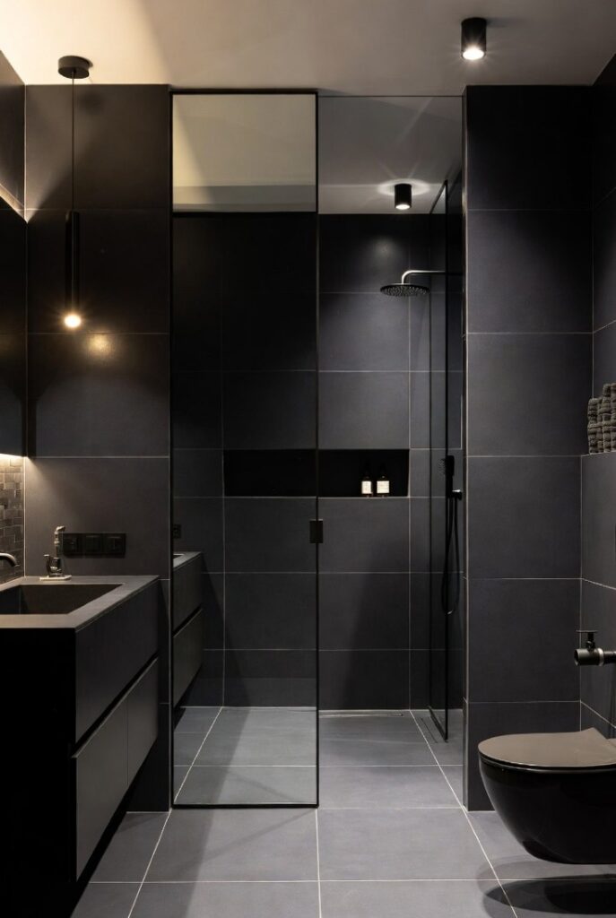 bagno nero elegante