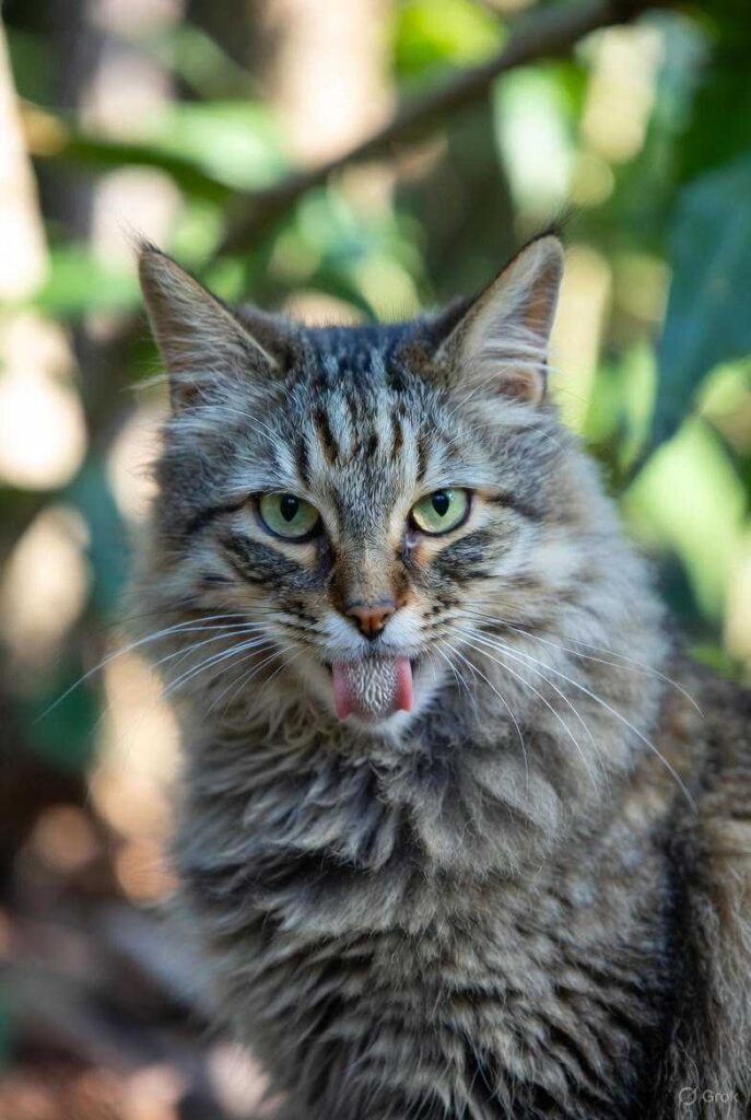 Gatto che si pulisce da solo