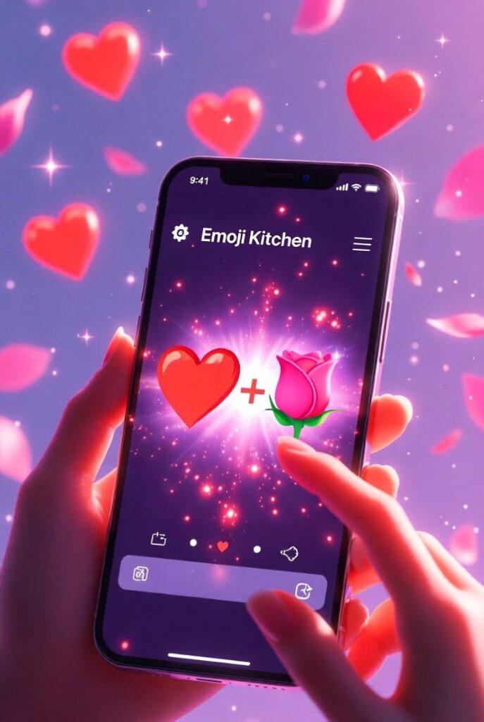 Emoji Kitchen San Valentino su smartphone: cuore e rosa si fondono magicamente, tutorial romantico