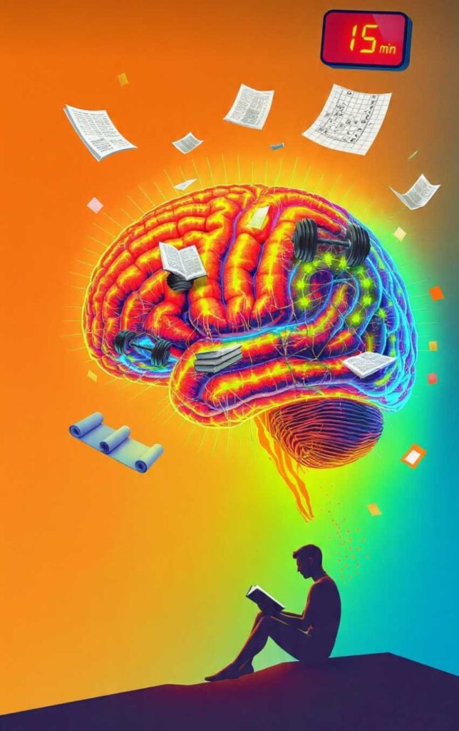 cervello muscoloso con timer 15 min per come rallentare la perdita di memoria quotidiana