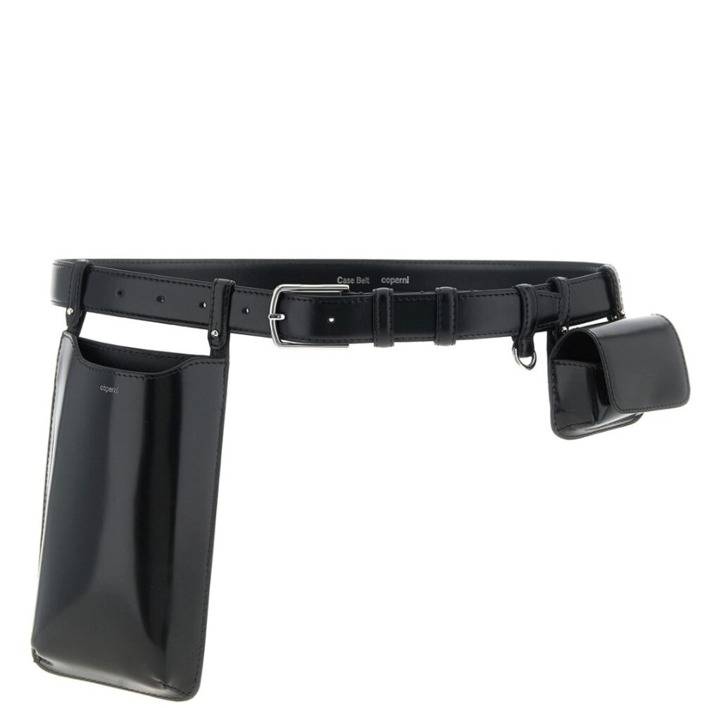 Cintura Coperni 'Case Belt' in pelle con finitura lucida