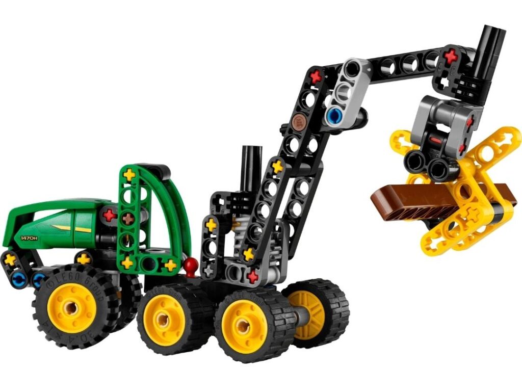 LEGO Technic 42218 Mietitrebbia gommato John Deere 1470H giallo-verde con braccia mobili e pinze - novità LEGO Technic 2026 per piccoli builder.