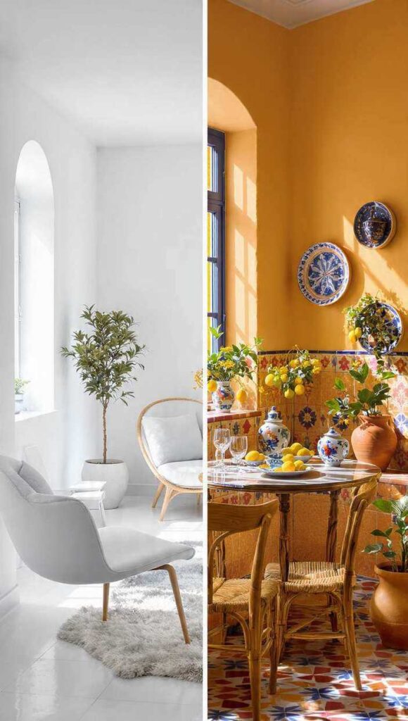 arredamento stile napoletano colori differenze con stile mediterraneo costiera amalfitana 2026 pattern ceramiche