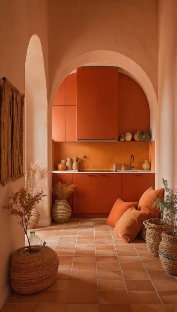 arredamento stile napoletano colori terracotta arancione rosso pompeiano