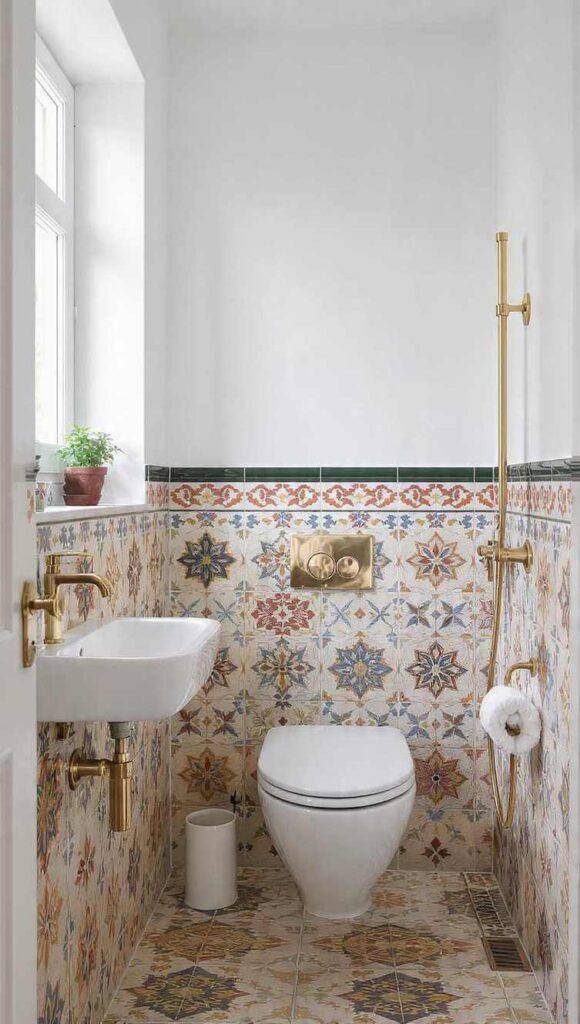 arredamento stile napoletano colori bagno riggiole vietri zoccolatura