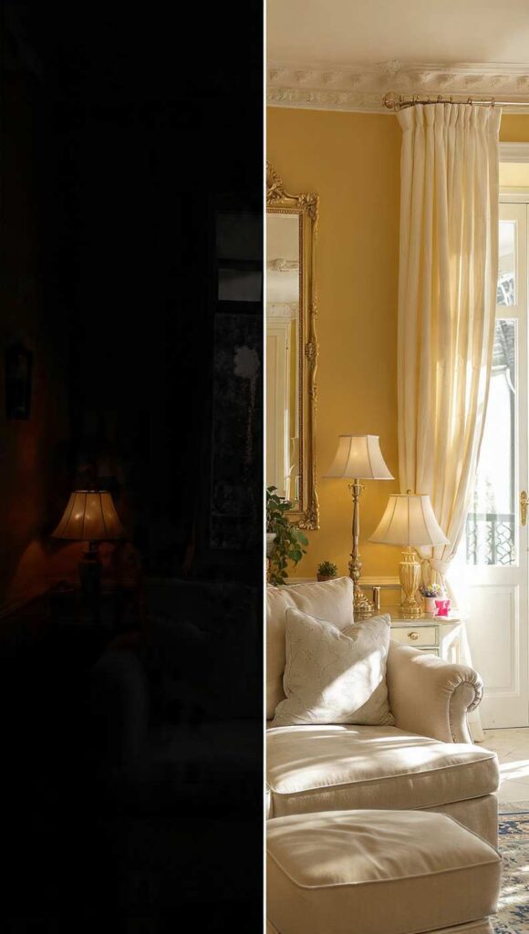 arredamento stile napoletano colori errore luce tende lino