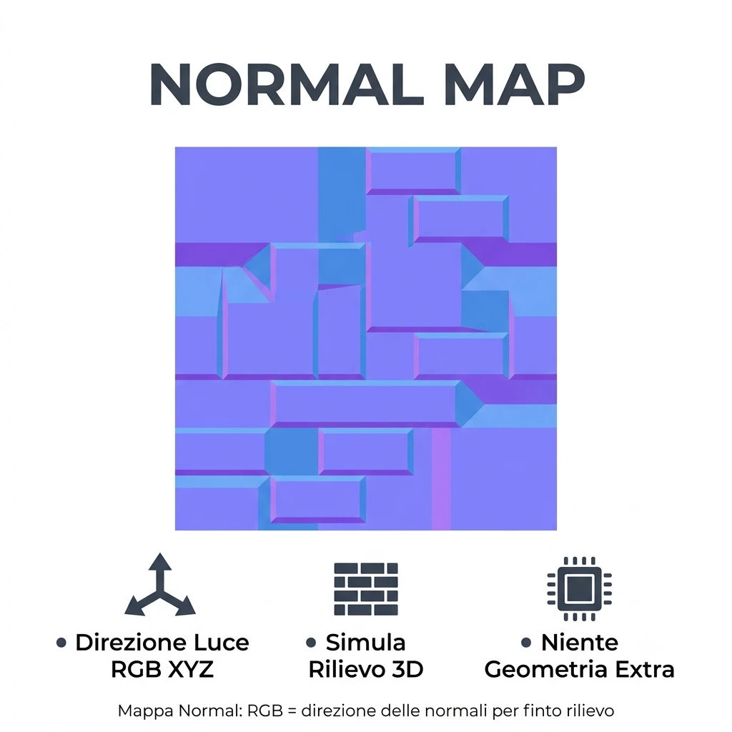 Schema Diffuse Map Albedo PBR texture 3D 2026 Schema mappa Diffuse Albedo PBR: colore base RGB senza ombre per texture 3D V-Ray Corona