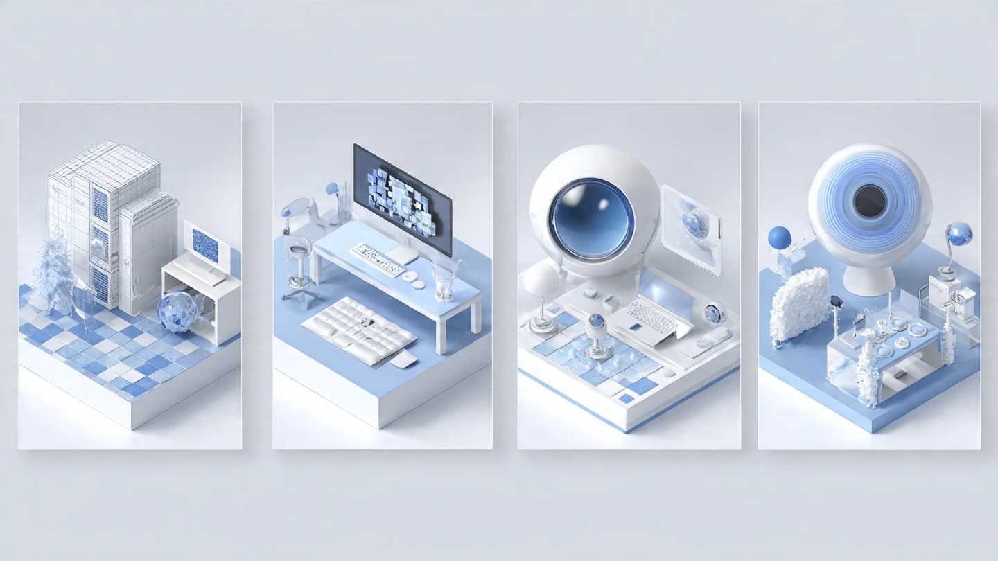 Tendenze Render 3D 2026 Infografica tendenze render 3D 2026: AI materiali PBR, ray tracing realtime Lumen, cloud rendering farm, product visualization V-Ray Corona
