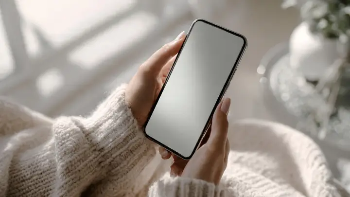 Digital detox calma con smartphone minimal