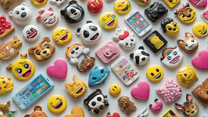 Idee creative di sticker Emoji Kitchen da inviare su WhatsApp Mix di sticker 3D Emoji Kitchen con panda, cuori rosa, faccine sorridenti e smartphone su sfondo chiaro