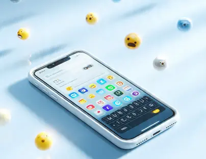 iPhone con Gboard e combinazioni creative di Emoji Kitchen su iPhone che fluttuano sullo schermo