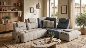 Divano Revigozzo di PoltroneSofà con schienali a compasso e moduli antiscivolo, esempio per Poltrone e Sofà opinioni qualità.