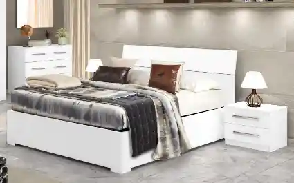 Letto contenitore matrimoniale Eleonora Mondo Convenienza con testiera alta e struttura moderna.