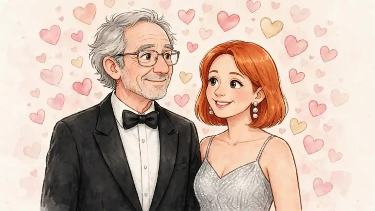 Illustrazione romantica che rappresenta Emilia Rossato Milly e Renzo Piano, storia d'amore riservata dal 1992