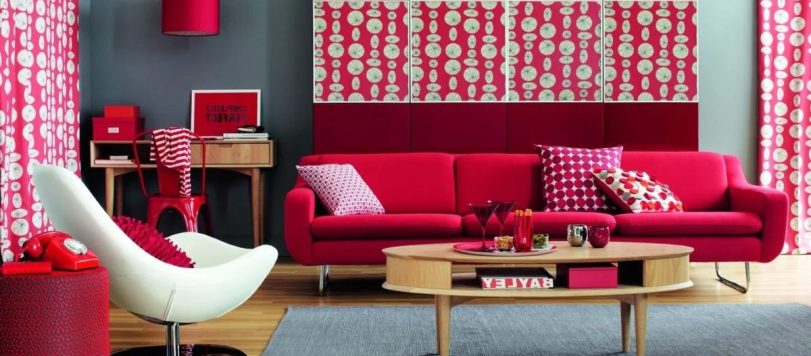 soggiorno colore rosso